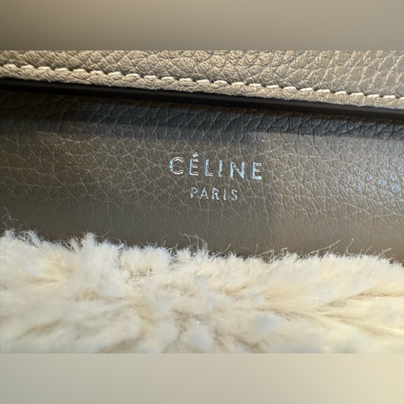 EUC Céline Long Flap Pebble Calfskin Leather Wallet in Grey/Yellow - Picture 11 of 15